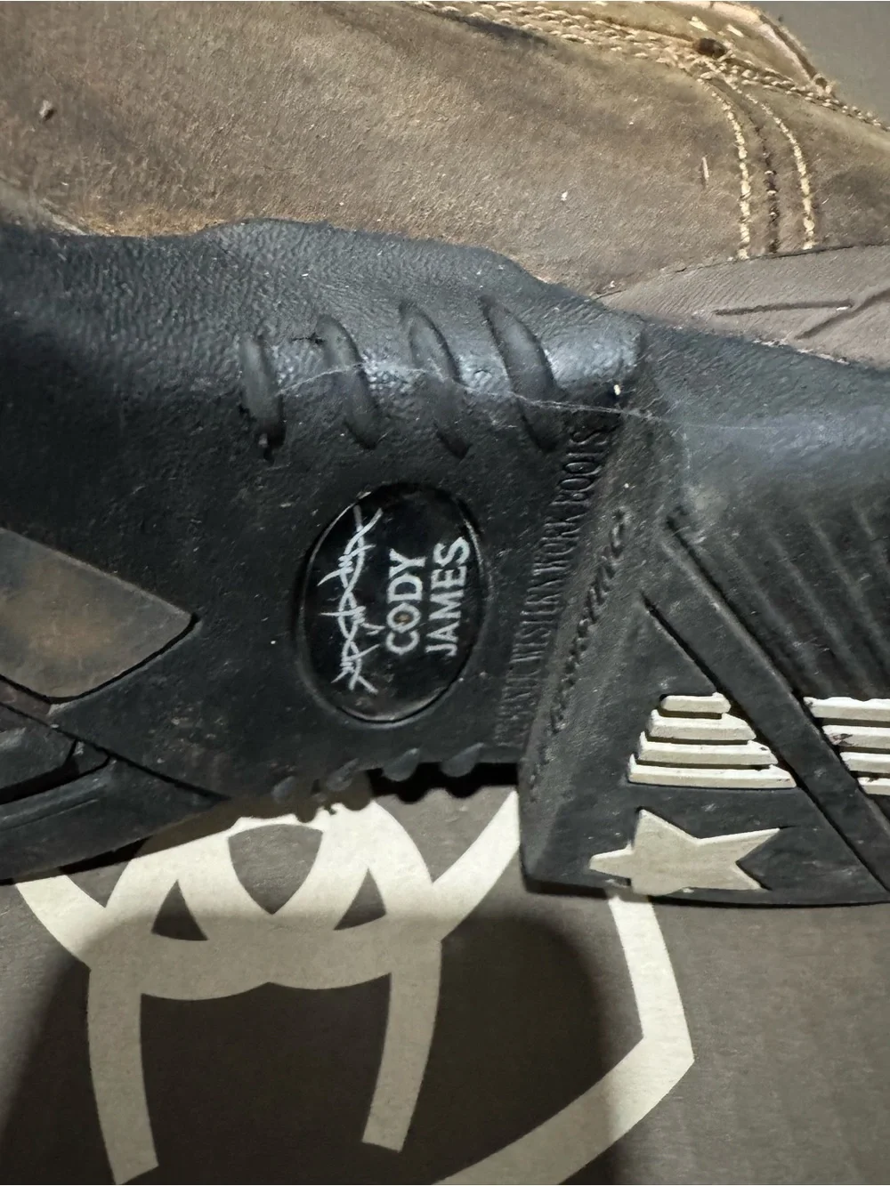 Ariat Brown Western Work Boots with Star Accent